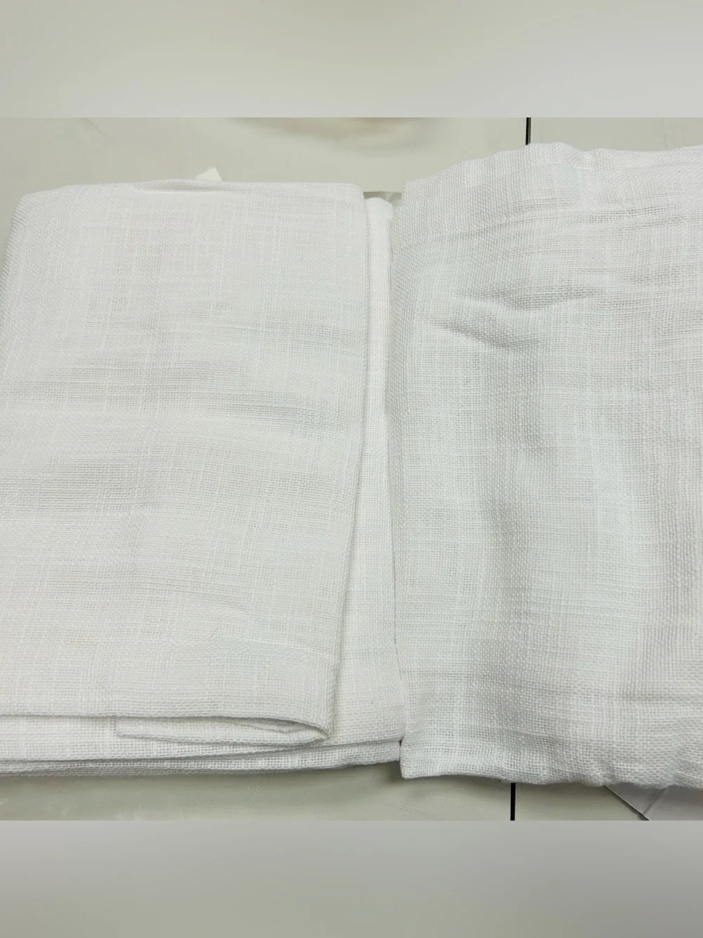 NWOT QUINCE Set Of 2 48x84 Cotton Sheer Curtains White 0518